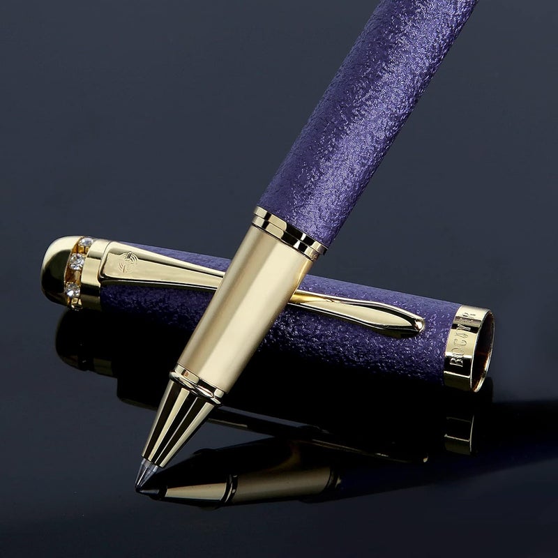 BOCIYER Rollerball Liquid Ink Pens,Best Luxury Ball Pen Gift Set for Women,Black Ink Fancy Pen Refillable for Executive Office,Professional,pretty pens,cool pens,Nice cute Designer Pens(Purple) - Image 1